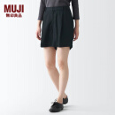 无印良品（MUJI）女式 莱赛尔纤维 短裤 裤子 休闲裤 夏天 BEC11C3S 黑色 S