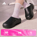 adidas 波波凉鞋 OZWAVE CLOG稳定缓震回弹厚底老爹拖鞋阿迪达斯   黑色   42