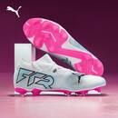 彪马（PUMA）FG/AG长钉轻量训练足球鞋男天然草坪钉鞋FUTURE 7 107715 白-黑色-粉-01 42.5