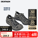 迪卡侬（DECATHLON）登山鞋男户外防滑凉鞋夏季透气耐磨轻便徒步鞋溯溪鞋洞洞鞋 铅灰色-防撞款-NH500 42