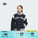 adidas宽松运动保暖棉服棒球服女装阿迪达斯官方三叶草JD6379 深藏青蓝/乳白色 M