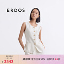 ERDOS【丝麻混纺】25春夏圆领太阳花纽扣外搭外套女马甲 白 L 170/88A