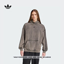 adidas宽松运动连帽卫衣套头衫男装新款阿迪达斯官方三叶草JD0245 黑色     L
