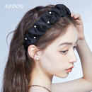 AJIDOU阿吉豆高颅顶发箍头箍情人节礼物优雅时尚气质简约法式珍珠生日