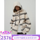 付智恩踏雪新年 进口美利奴皮毛一体羊羔毛减龄条纹毛毛皮草外套 白色黑条 S