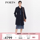 PORTS宝姿商场同款早秋新款女装经典丈青质感风衣LD9T027AWB011 丈青 M (6)