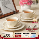 WEDGWOOD威基伍德欢愉假日象牙白陶瓷咖啡杯碟茶杯碟两杯两碟 结婚礼物
