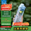 乐扣乐扣（LOCK&LOCK）人鱼线塑料运动水杯夏天便携水壶带刻度提手男女水杯子700ML蓝色
