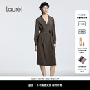 Laurèl【桑蚕丝】25夏新款经典中长款风衣女LWD365F114DX 深灰棕 L