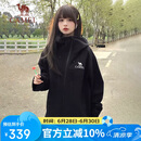 骆驼（CAMEL）硬壳冲锋衣女单层外套24新款防水防风衣登山服男