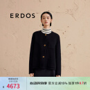 ERDOS 箱型短款外套减龄上衣双面毛呢女毛呢大衣 黑 S 160/80A