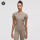 lululemon丨All It Takes 女士运动 T 恤 *罗纹 Nulu™芯吸 LW3GNAS 暖褐灰 M /8