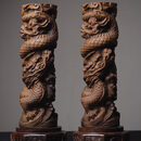 宝玺灵天然野芽庄黄奇楠沉香摆件龙柱风水柱办公室客厅桌面摆设文玩木制