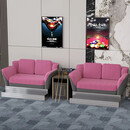 猎钢狼天冠星台球厅台球沙发观球椅台球厅专用沙发台球椅球房台球观球椅 天冠星【4人位 玫红+灰】包邮