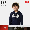 GAPGap男幼童2025春季新款经典大logo拉链连帽卫衣儿童装美版744384