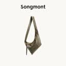 Songmont山下有松破壳系列种壳包中性斜跨hobo包 松苔绿Nappa牛皮 小号 现货