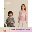 ERDOS KIDS鄂尔多斯童装圆领可爱提花针织男女童羊绒衫 橡皮粉 130cm 130/64