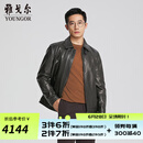 雅戈尔（YOUNGOR）皮衣男士秋冬中青年内胆保暖皮衣山羊皮柔软舒适商场同款 黑色YPCB415482AFA 2XL 185/104A