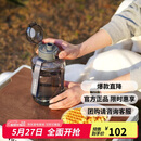 乐扣乐扣（LOCK&LOCK）小水库大容量塑料运动水杯户外冷水壶刻度把手男女杯子1.6L灰色