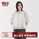 无印良品（MUJI）女式 强捻短袖罩衫 t恤上衣打底衫女款内搭女装25年夏季 BC2LLC5S 米白色 M (160/84A)