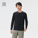 KOLON SPORT/可隆户外休闲衣 男子防晒UPF50+微拉绒圆领长袖T恤 LHRT5AN043-BK 黑色 XL 180/100A