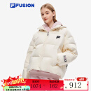 FILA FUSION斐乐潮牌女子羽绒服保暖羽绒服连帽外套 麦乳色-BG S 160/80A