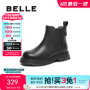 百丽（Belle）休闲舒适时装靴商场同款复古时尚短靴T1029D94 黑色-单里 36 (230mm)