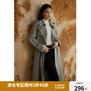独束大码女装经典英伦风中长款风衣秋装新款微胖mm复古风气质外套 大象灰 XL
