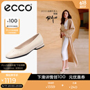 爱步（ECCO）单鞋女 倪妮同款羊皮一脚套方头浅口平底低跟鞋 安妮208553 石灰色20855301378 夏季推荐色 37