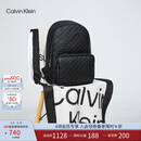 Calvin KleinJeans【父亲节礼物】男士校园风压印字母ck大容量双肩包HH2622 UB1-太空黑 OS