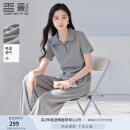 香影运动风休闲套装女2025夏季新款灰色polo衫短袖阔腿卫裤两件套 浅灰 M