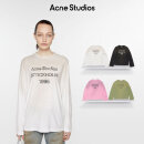 Acne Studios 男女同款 做旧1996印花宽松落肩长袖T恤上衣CL0197 灰白色 XS