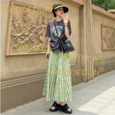 洛德顿 RUODEDUN孕妇装新款休闲薄款短袖上衣半身裙外穿两件套女孕妇套装 灰色上衣+半身裙 M