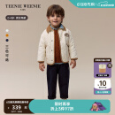 Teenie Weenie Kids小熊童装24秋冬款男女宝宝短款菱格撞色棉服外套 象牙白 110cm