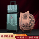 绿方阵 办公文具摆件退役退伍纪念品军旅礼物双层行李箱套装