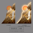 温以嘉定制旭日东升进门入户玄关画走廊楼梯转角壁画灯客厅电视背景墙装 日出东方A 整体尺寸约宽120**高180cm 充电