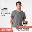 哈吉斯（HAZZYS）男装 2025夏季新款简约上衣休闲翻领短袖POLO针织衫男ABYZD0CAX11 灰色GE L （175/96A 48）