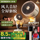 创维（Skyworth）【全屋驱蚊】空气循环扇2025新款大风力轻音台地两用电风扇家用智能语音遥控落地扇Q522 白咖色