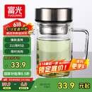 富光双层玻璃杯支持团购定制泡茶杯办公杯带把 大容量男女水杯子580ML