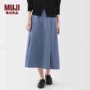 无印良品（MUJI）女式 易干 平纹 宽摆裙 长半身裙女裙子女装 25年夏季 BE1VAC5S 烟熏蓝色 S (155/62A)