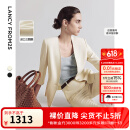 朗姿三醋酸西服外套职业装正装2025年夏季新款气质高级感白色西装 米白色 M