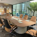 高端会议桌简约现代接待洽谈会客创意大型商用大型会议室桌椅组合 3200x1400x760mm