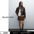 Massimo Dutti春夏季新品2025女装气质高级感巴恩风真皮皮衣外套04717937 咖啡色 S