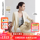 朗姿三醋酸西服外套职业装正装2025年夏季新款气质高级感白色西装 米白色 L