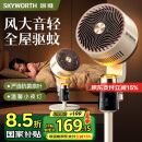 创维（Skyworth）【全屋驱蚊】空气循环扇2025新款大风力轻音台地两用电风扇家用智能语音遥控落地扇Q522 白咖色