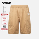 EVISU男士标志刺绣工装短裤男2ESADM2SH266XXCT 卡其色 L