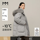 麦檬【反季特惠】MM90鹅绒休闲连帽保暖miu系羽绒服商场同款冬 中灰 155/80A/S （105-125斤）