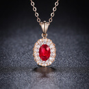 廷亮0.7ct红宝石18K金镶嵌钻石吊坠天然莫桑比克鸽血红缅甸 配18K金项链