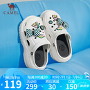 骆驼（CAMEL）洞洞鞋女时髦DIY原创鞋花松糕厚底凉拖鞋 L24M071642 白色 36/37 