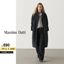 Massimo Dutti折扣升级2025女装休闲潮流菱形纹绗缝棉服大衣长款外套06704954 黑色 S (CN 170/88A)